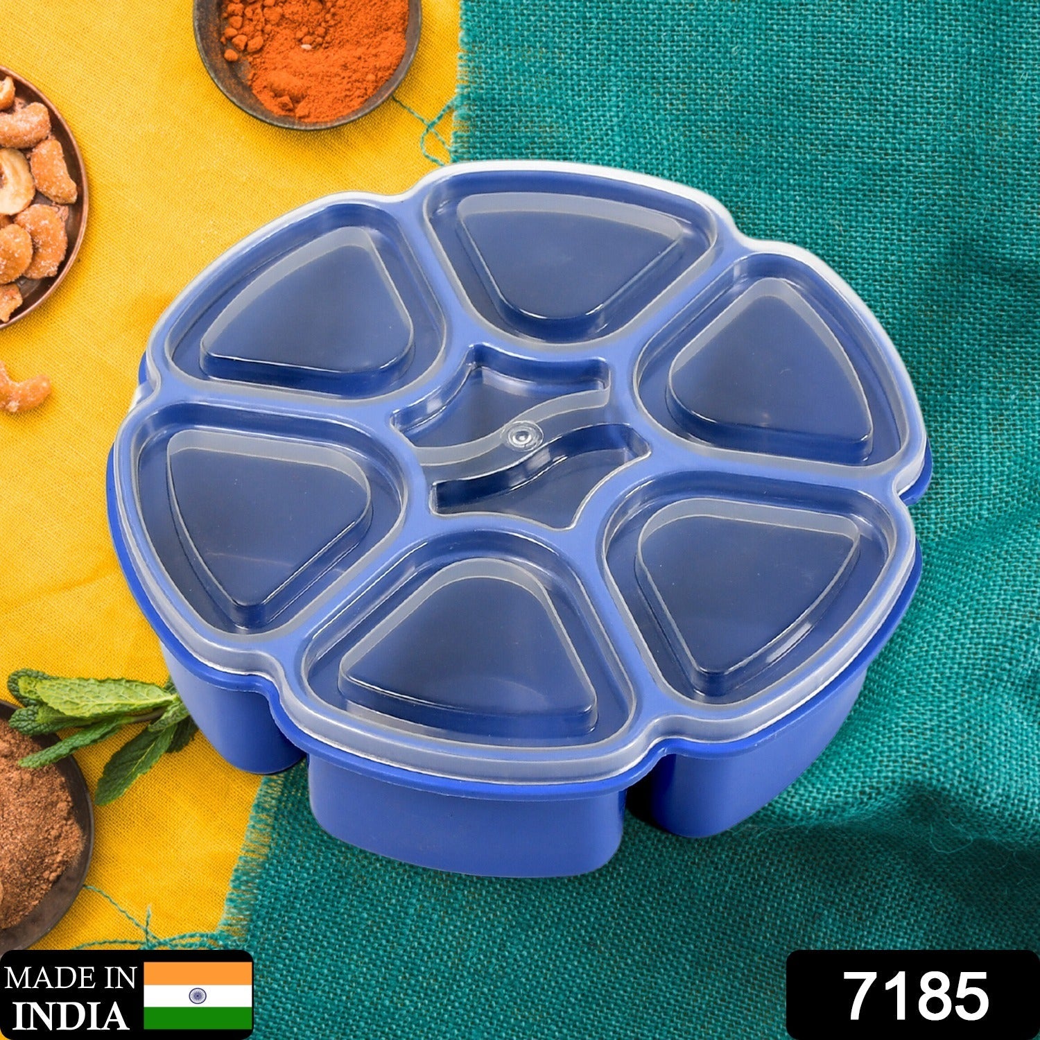 7185 Unique Design Multipurpose Masala / Spice Box Container Spice Box For Kitchen , Masala Container , ( Plastic 7 Section ) DeoDap 7185 Unique Design Multipurpose Masala / Spice Box Container Spice Box For Kitchen , Masala Container , ( Plastic 7 Section ) DeoDap